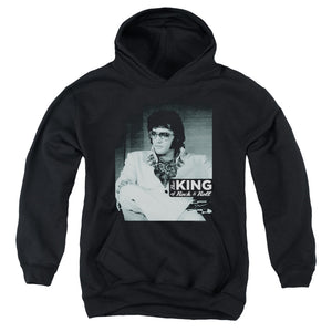 AN OFFCIALLY LICENSED ELVIS PRESLEY GOOD TO BE YOUTH HOODIE BLACK