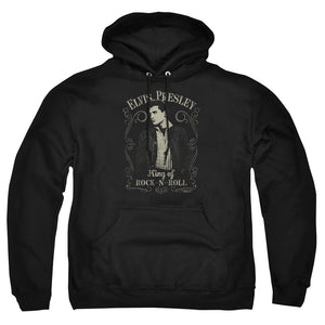 AN OFFCIALLY LICENSED ELVIS PRESLEY ROCK LEGEND ADULT UNISEX PULLOVER HOODIE BLACK