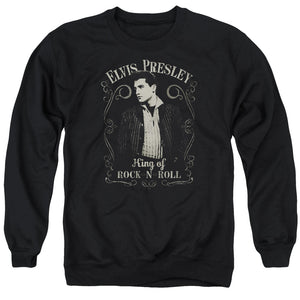 AN OFFCIALLY LICENSED ELVIS PRESLEY ROCK LEGEND ADULT UNISEX CREWNECK SWEATSHIRT BLACK