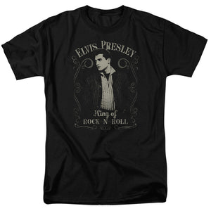 AN OFFCIALLY LICENSED ELVIS PRESLEY ROCK LEGEND MEN'S REGULAR FIT T-SHIRT BLACK