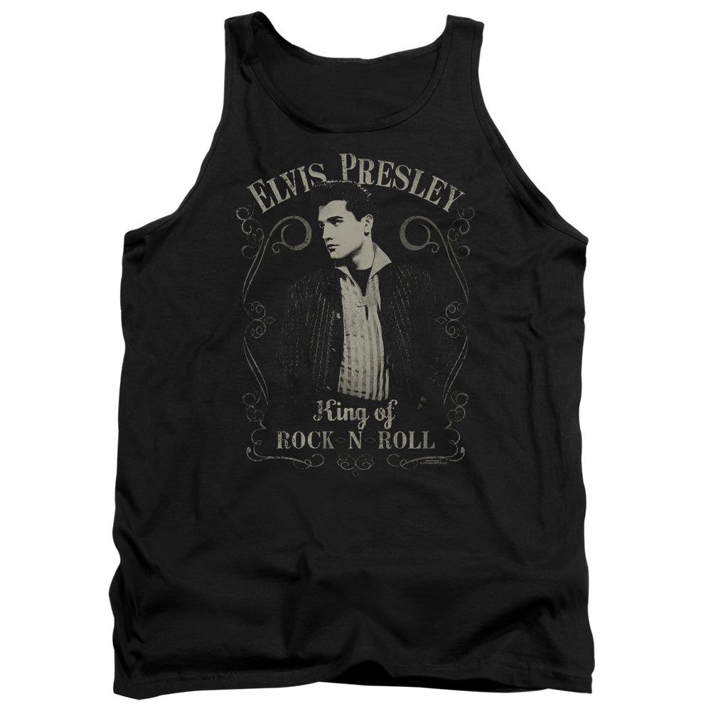 AN OFFCIALLY LICENSED ELVIS PRESLEY ROCK LEGEND ADULT UNISEX TANK TOP BLACK