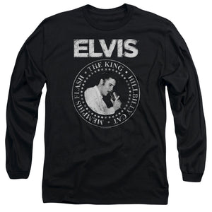 AN OFFCIALLY LICENSED ELVIS PRESLEY ROCK KING MEN'S LONG SLEEVE T-SHIRT BLACK
