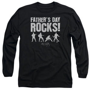 AN OFFCIALLY LICENSED ELVIS PRESLEY FATHERS DAY ROCKS MEN'S LONG SLEEVE T-SHIRT BLACK