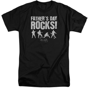 AN OFFCIALLY LICENSED ELVIS PRESLEY FATHERS DAY ROCKS MEN'S TALL FIT T-SHIRT BLACK