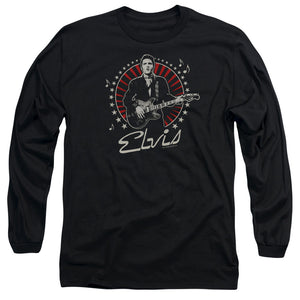 AN OFFCIALLY LICENSED ELVIS PRESLEY STARS MEN'S LONG SLEEVE T-SHIRT BLACK