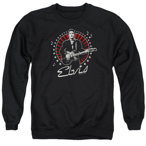 AN OFFCIALLY LICENSED ELVIS PRESLEY STARS ADULT UNISEX CREWNECK SWEATSHIRT BLACK