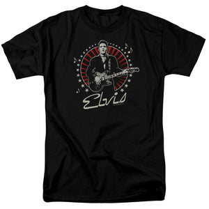 AN OFFCIALLY LICENSED ELVIS PRESLEY STARS MEN'S REGULAR FIT T-SHIRT BLACK