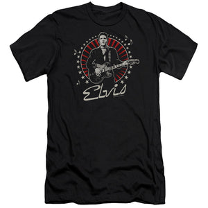 AN OFFCIALLY LICENSED ELVIS PRESLEY STARS MEN'S PREMIUM SLIM FIT T-SHIRT BLACK