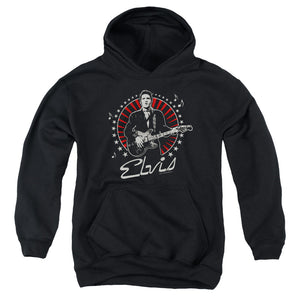 AN OFFCIALLY LICENSED ELVIS PRESLEY STARS YOUTH HOODIE BLACK