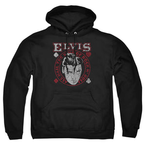 AN OFFCIALLY LICENSED ELVIS PRESLEY HAIL THE KING ADULT UNISEX PULLOVER HOODIE BLACK