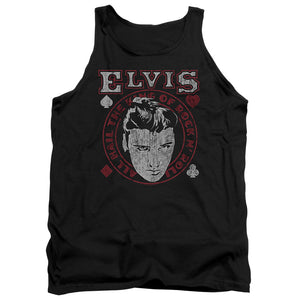 AN OFFCIALLY LICENSED ELVIS PRESLEY HAIL THE KING ADULT UNISEX TANK TOP BLACK