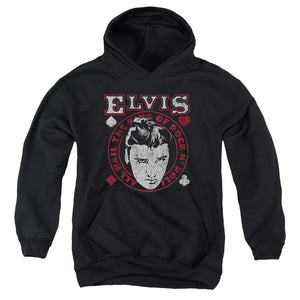 AN OFFCIALLY LICENSED ELVIS PRESLEY HAIL THE KING YOUTH HOODIE BLACK