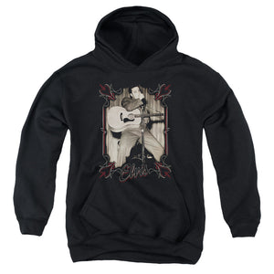 AN OFFCIALLY LICENSED ELVIS PRESLEY ELVIS PINSTRIPES YOUTH HOODIE BLACK