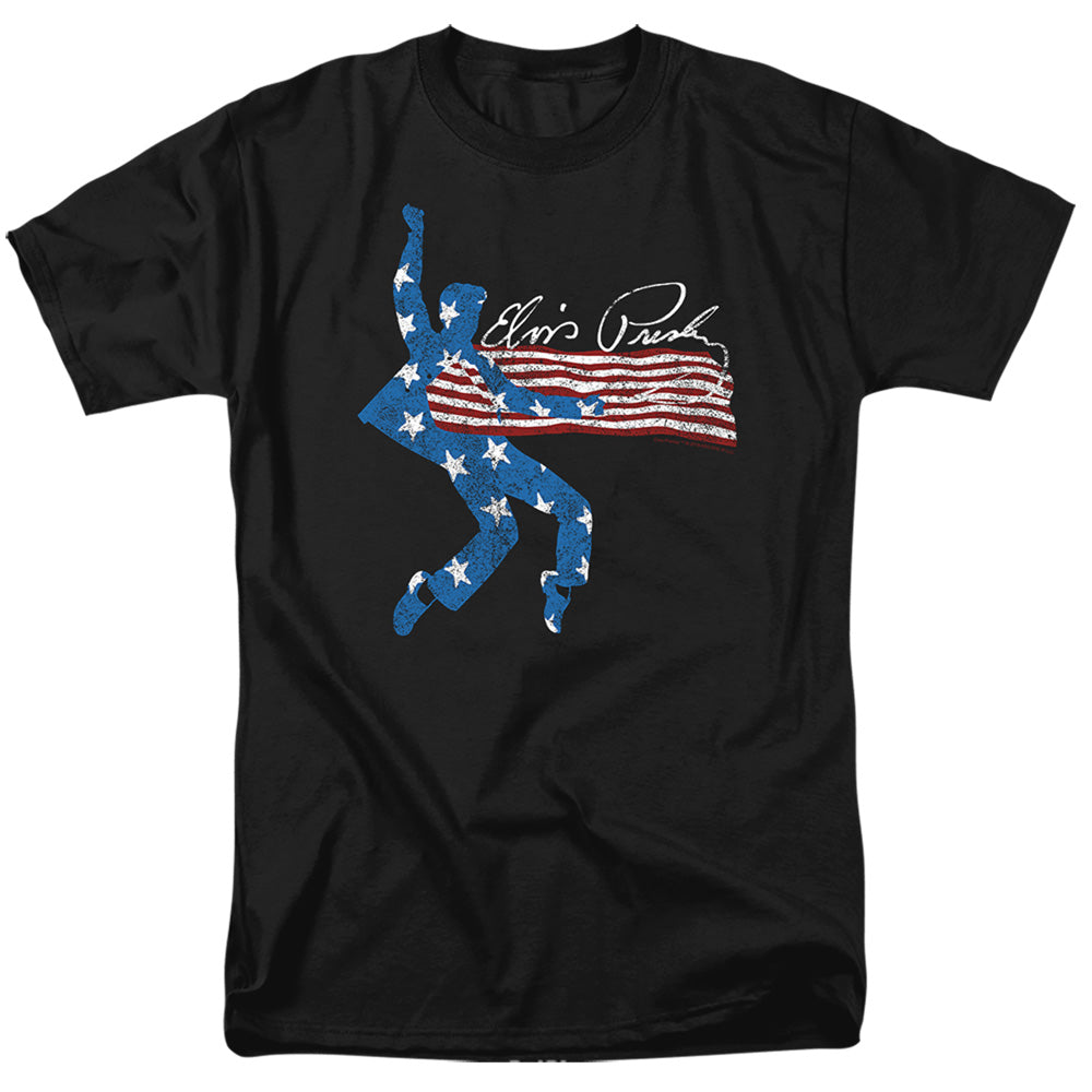 AN OFFCIALLY LICENSED ELVIS PRESLEY AMERICAN JAILHOUSE MEN'S REGULAR FIT T-SHIRT BLACK