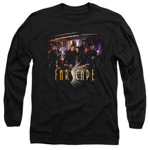 AN OFFCIALLY LICENSED FARSCAPE CAST MEN'S LONG SLEEVE T-SHIRT BLACK