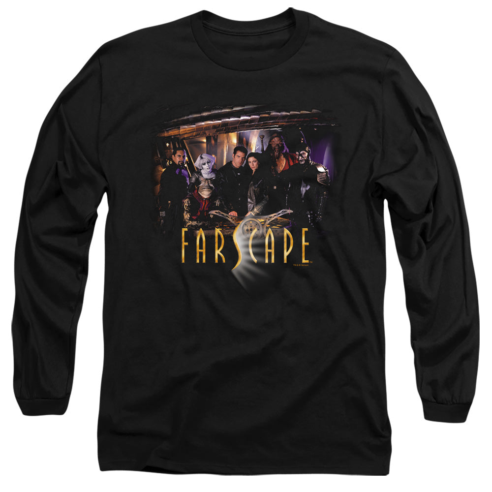 AN OFFCIALLY LICENSED FARSCAPE CAST MEN'S LONG SLEEVE T-SHIRT BLACK