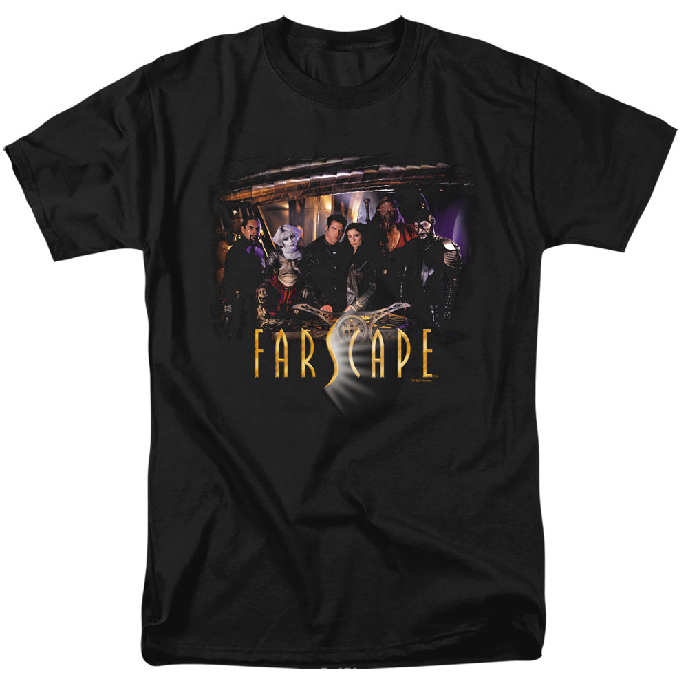 AN OFFCIALLY LICENSED FARSCAPE CAST MEN'S REGULAR FIT T-SHIRT BLACK