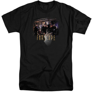 AN OFFCIALLY LICENSED FARSCAPE CAST MEN'S TALL FIT T-SHIRT BLACK