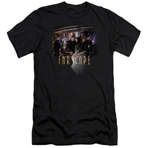 AN OFFCIALLY LICENSED FARSCAPE CAST MEN'S PREMIUM SLIM FIT T-SHIRT BLACK
