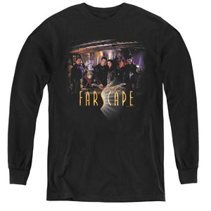 AN OFFCIALLY LICENSED FARSCAPE CAST YOUTH LONG SLEEVE T-SHIRT BLACK