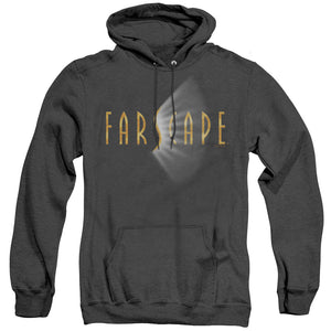 AN OFFCIALLY LICENSED FARSCAPE LOGO ADULT UNISEX HEATHER PULLOVER HOODIE BLACK