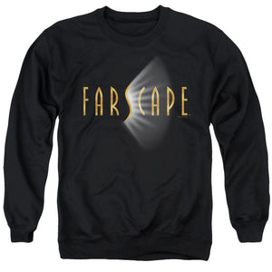 AN OFFCIALLY LICENSED FARSCAPE LOGO ADULT UNISEX CREWNECK SWEATSHIRT BLACK