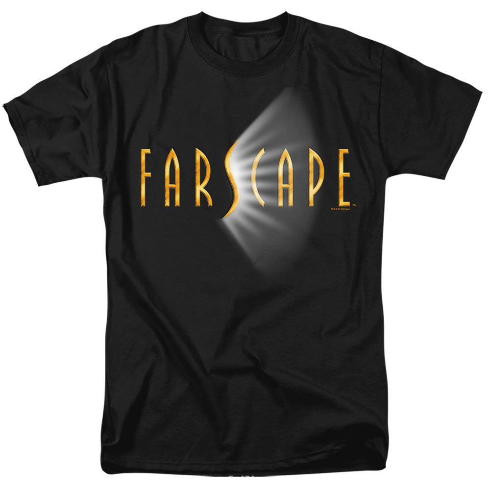 AN OFFCIALLY LICENSED FARSCAPE LOGO MEN'S REGULAR FIT T-SHIRT BLACK