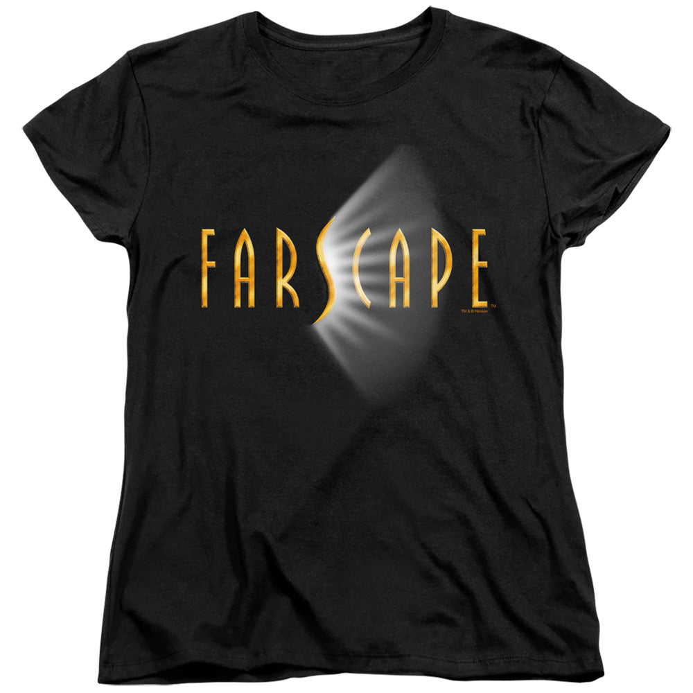 AN OFFCIALLY LICENSED FARSCAPE LOGO WOMEN'S REGULAR FIT T-SHIRT BLACK