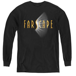 AN OFFCIALLY LICENSED FARSCAPE LOGO YOUTH LONG SLEEVE T-SHIRT BLACK
