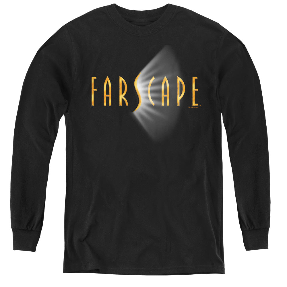 AN OFFCIALLY LICENSED FARSCAPE LOGO YOUTH LONG SLEEVE T-SHIRT BLACK