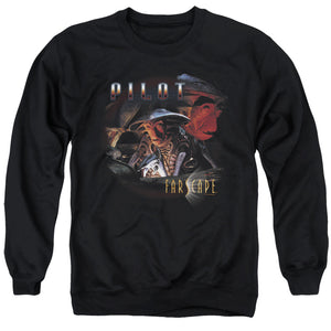 AN OFFCIALLY LICENSED FARSCAPE PILOT ADULT UNISEX CREWNECK SWEATSHIRT BLACK