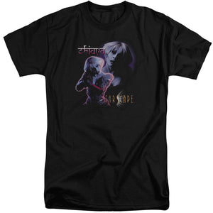 AN OFFCIALLY LICENSED FARSCAPE CHIANA MEN'S TALL FIT T-SHIRT BLACK