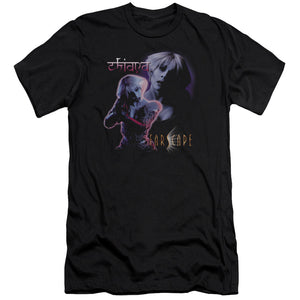 AN OFFCIALLY LICENSED FARSCAPE CHIANA MEN'S PREMIUM SLIM FIT T-SHIRT BLACK