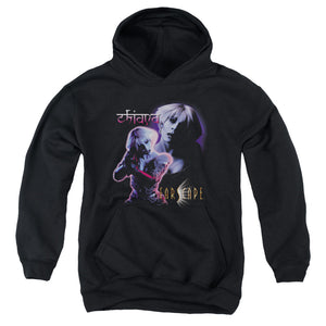 AN OFFCIALLY LICENSED FARSCAPE CHIANA YOUTH HOODIE BLACK