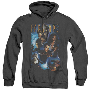 AN OFFCIALLY LICENSED FARSCAPE COMIC COVER ADULT UNISEX HEATHER PULLOVER HOODIE BLACK