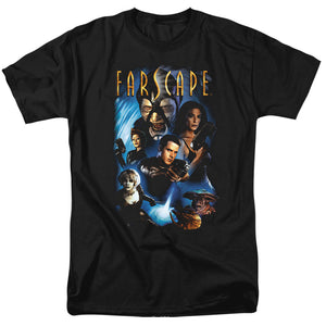 AN OFFCIALLY LICENSED FARSCAPE COMIC COVER MEN'S REGULAR FIT T-SHIRT BLACK