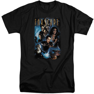 AN OFFCIALLY LICENSED FARSCAPE COMIC COVER MEN'S TALL FIT T-SHIRT BLACK