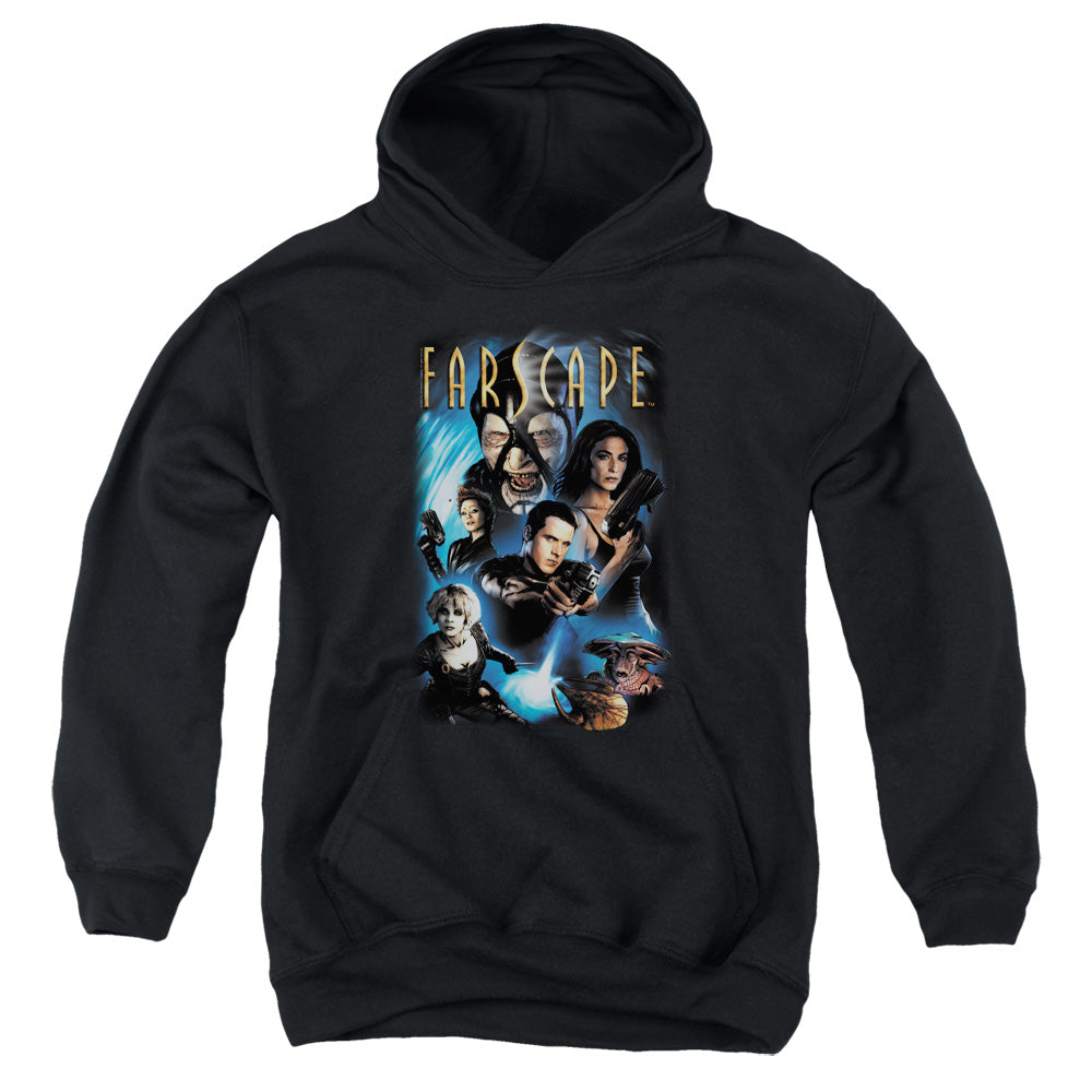 AN OFFCIALLY LICENSED FARSCAPE COMIC COVER YOUTH HOODIE BLACK