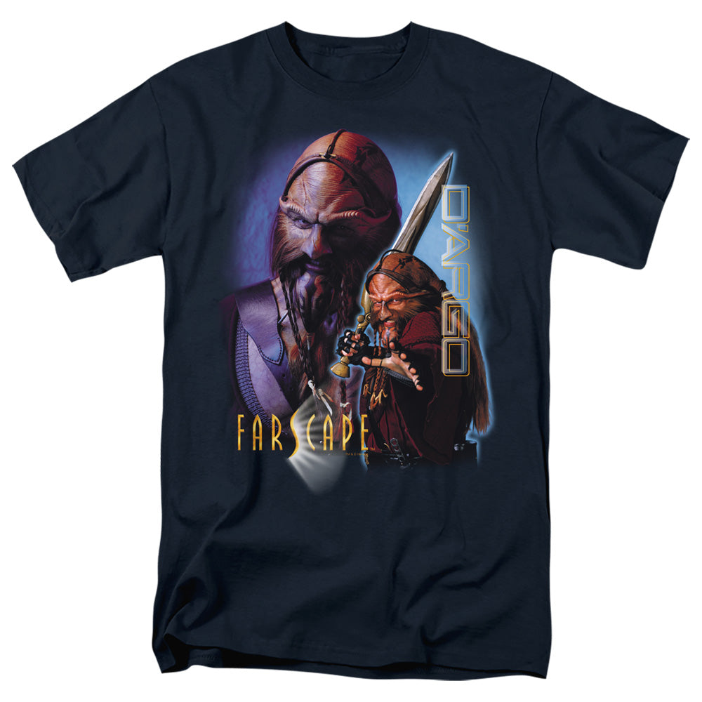AN OFFCIALLY LICENSED FARSCAPE DARGO MEN'S REGULAR FIT T-SHIRT NAVY