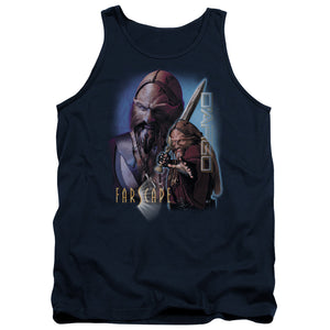 AN OFFCIALLY LICENSED FARSCAPE DARGO ADULT UNISEX TANK TOP NAVY