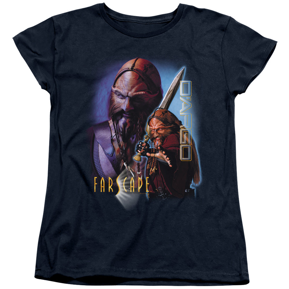 AN OFFCIALLY LICENSED FARSCAPE DARGO WOMEN'S REGULAR FIT T-SHIRT NAVY