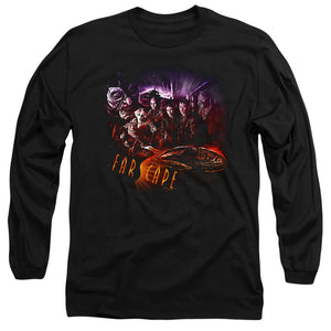 AN OFFCIALLY LICENSED FARSCAPE GRAPHIC COLLAGE MEN'S LONG SLEEVE T-SHIRT BLACK