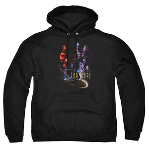 AN OFFCIALLY LICENSED FARSCAPE CRIMINALLY EPIC ADULT UNISEX PULLOVER HOODIE BLACK
