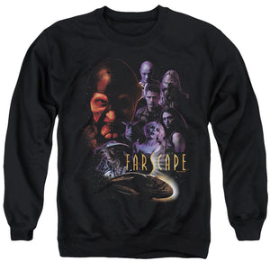 AN OFFCIALLY LICENSED FARSCAPE CRIMINALLY EPIC ADULT UNISEX CREWNECK SWEATSHIRT BLACK