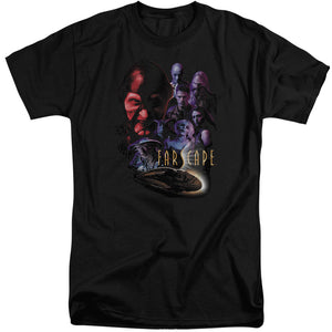 AN OFFCIALLY LICENSED FARSCAPE CRIMINALLY EPIC MEN'S TALL FIT T-SHIRT BLACK