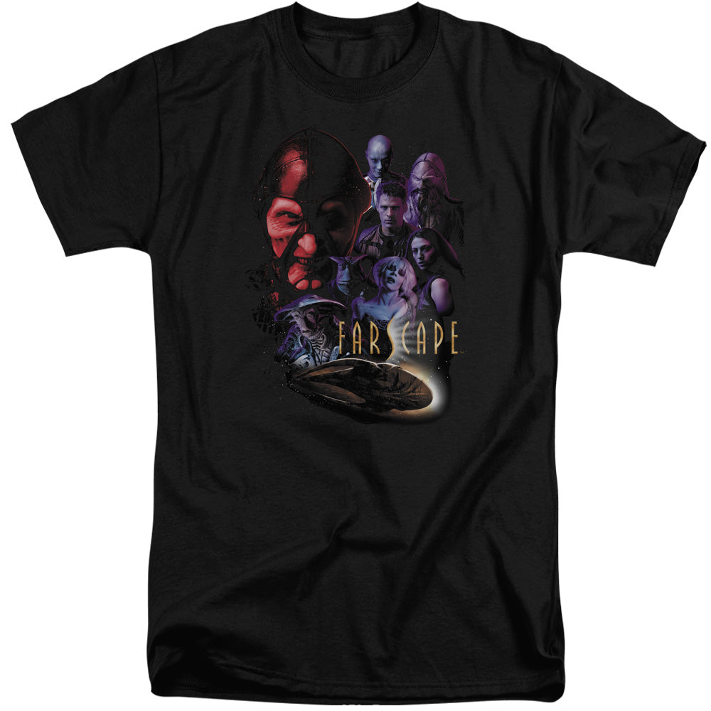 AN OFFCIALLY LICENSED FARSCAPE CRIMINALLY EPIC MEN'S TALL FIT T-SHIRT BLACK