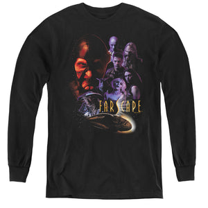 AN OFFCIALLY LICENSED FARSCAPE CRIMINALLY EPIC YOUTH LONG SLEEVE T-SHIRT BLACK