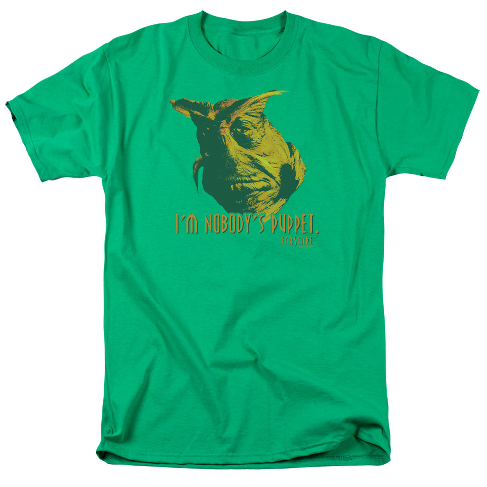 AN OFFCIALLY LICENSED FARSCAPE NOBODYS PUPPET MEN'S REGULAR FIT T-SHIRT KELLY GREEN