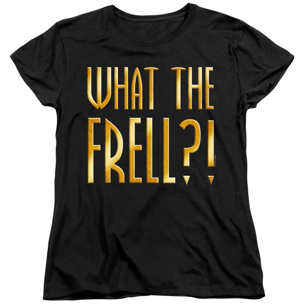 AN OFFCIALLY LICENSED FARSCAPE WHAT THE FRELL WOMEN'S REGULAR FIT T-SHIRT BLACK