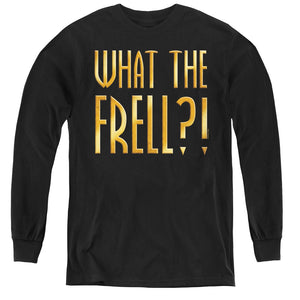 AN OFFCIALLY LICENSED FARSCAPE WHAT THE FRELL YOUTH LONG SLEEVE T-SHIRT BLACK